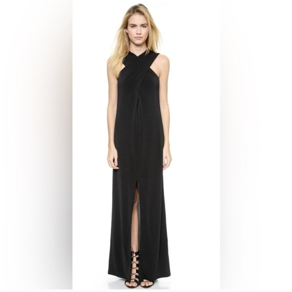 NWT | Rachel Zoe Cross Strap Black Jersey Maxi Dress Size 4